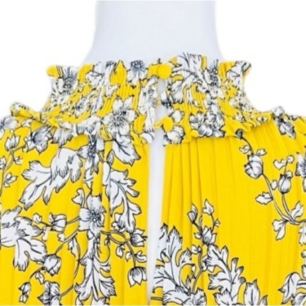 Nanette Nanette Lepore  Smocked High Neck Sleeveless Pleated Dress size 12. - Picture 9 of 11